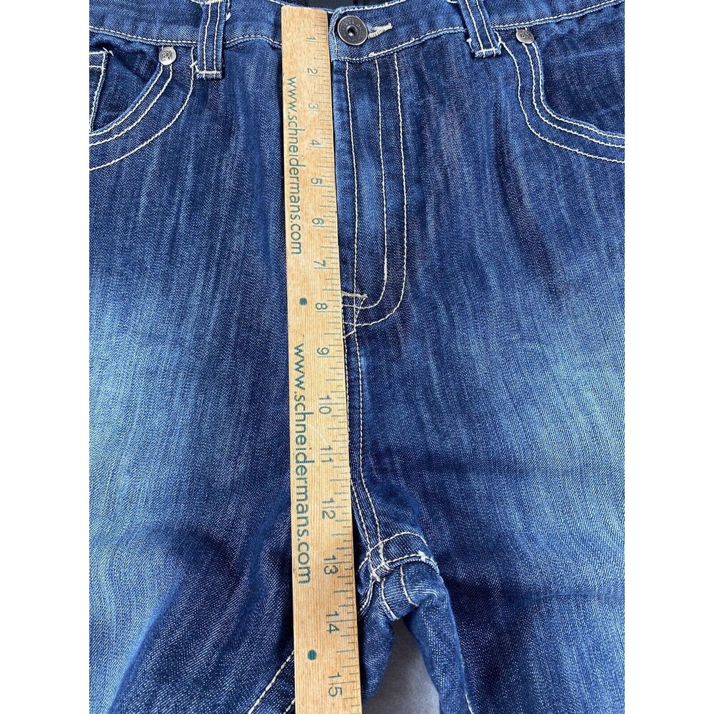 Brooklyn Xpress Jeans 39x31 Blue Denim Baggy Skater Loose Distressed Tag 42x34 - Picture 7 of 13